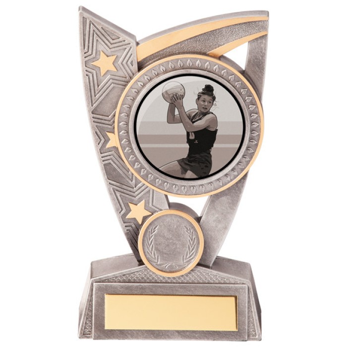 TRIUMPH NETBALL AWARD - 2 SIZES - 12.5CM & 15CM